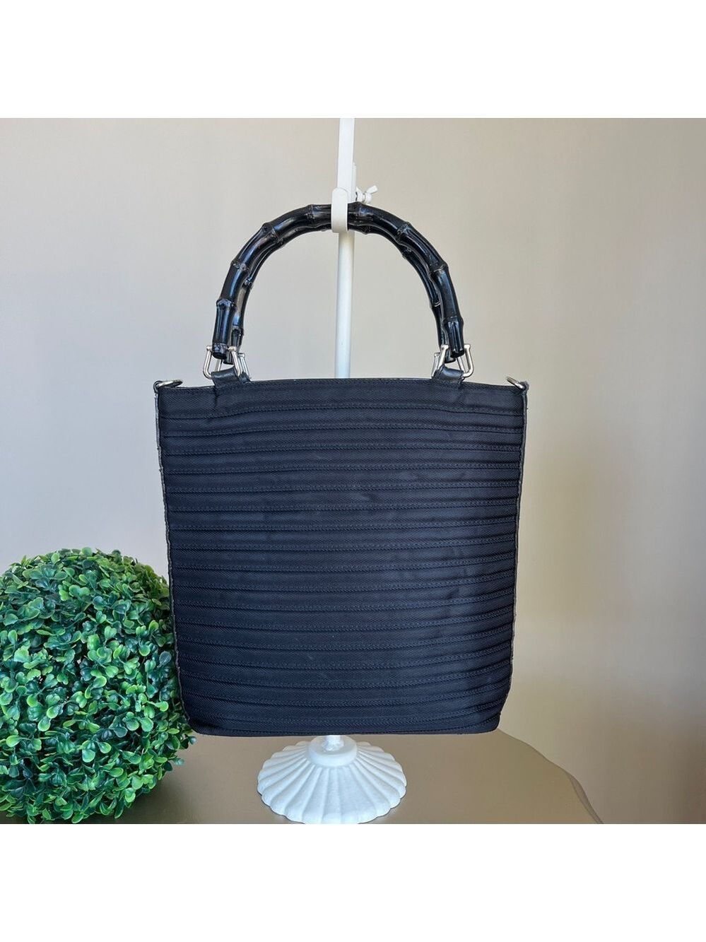 Gucci Nylon Bamboo Handle Bag